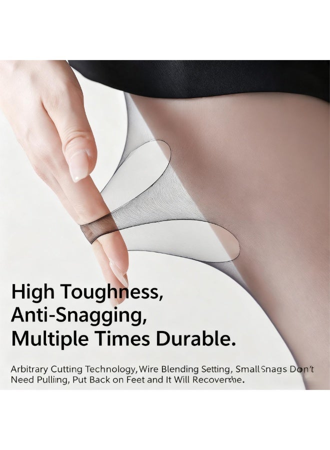 2 Pairs Daily Wear Transparent 0D Black Pantyhose Stockings Tights Socks - Image 3